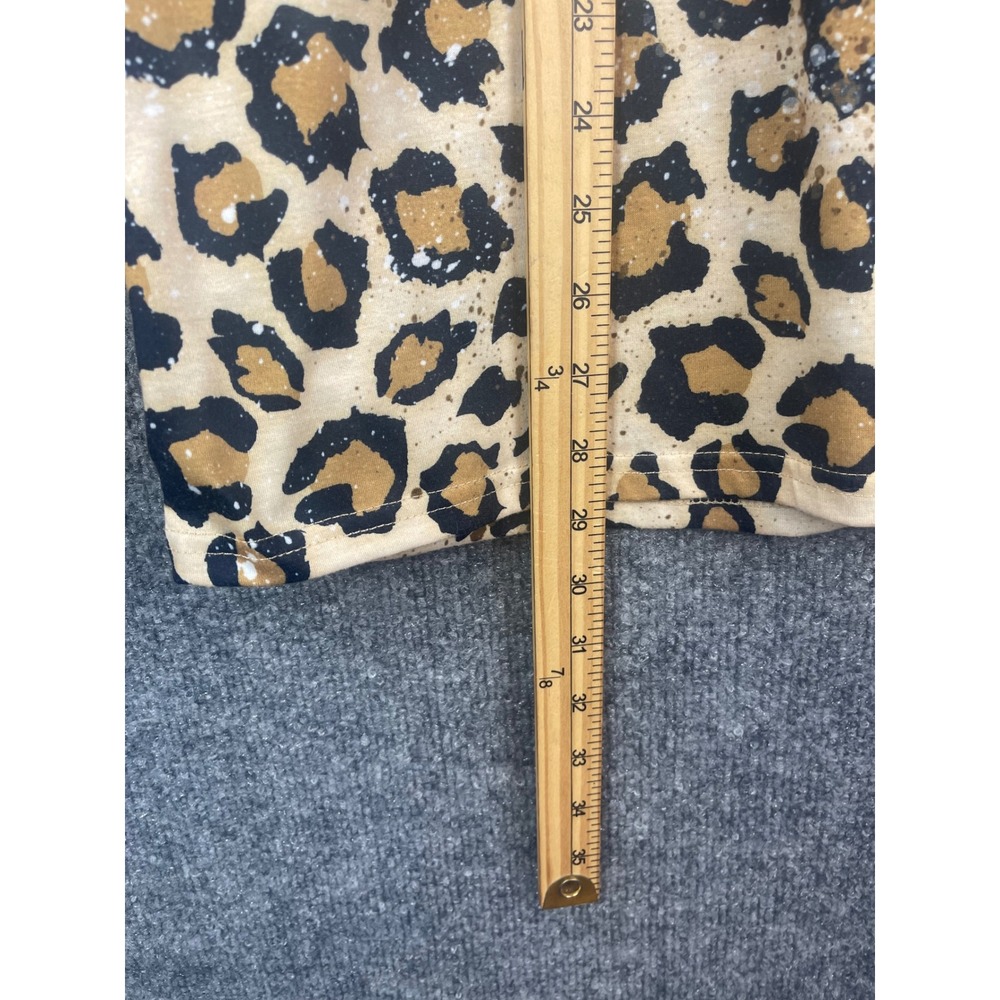Graphic Tee Shirt & Hat Women's XL Tan Leopard Camping Is My Happy Place - Picture 8 of 13